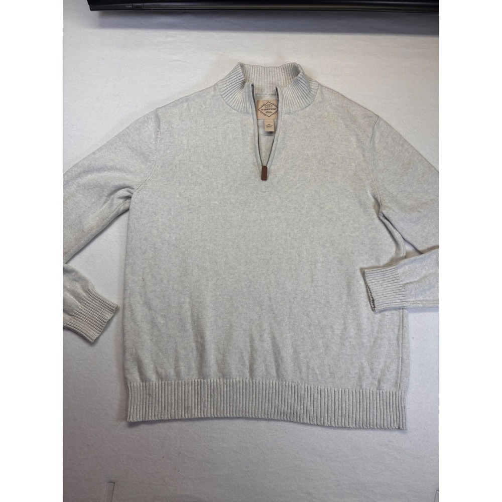 St John's Bay Modern‎ Quarter Zip Sweater Old Money Grandpacore Knit - XXL Grey